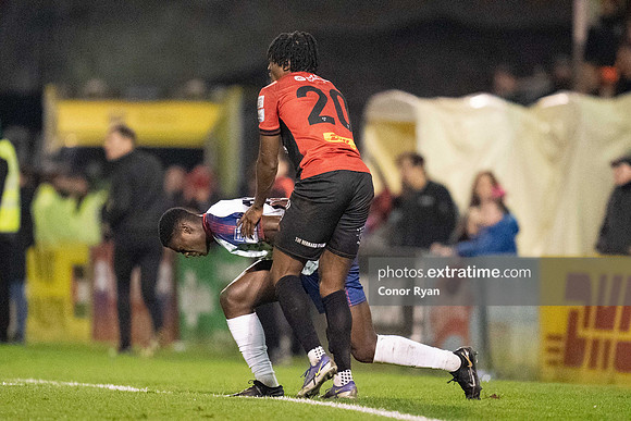 James Abankwah of St Patrick's Athletic FC gets back on his feet