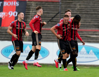 Bohemian players congratulate Andre Wright