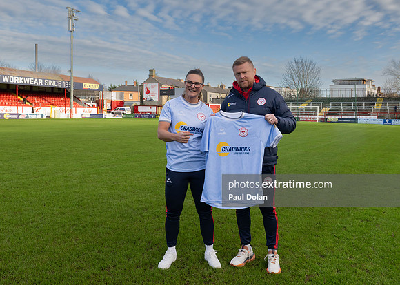 Shelbourne FC Unveiling of Away Jersey 2025-26 - Damien Duff & Jemma Quinn No 2
