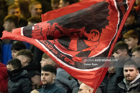 Bohemian Supporters fly their flag